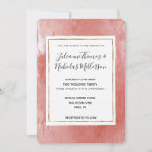 シックなピーチスパイス結婚ズ 招待状 (正面)