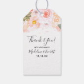 シックなピーチミントサクランスフローラドロップサンキュー ギフトタグ (裏面)