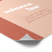 シックなピーチ結婚テラコッタアーチズミモサバー標識 ポスター (角)