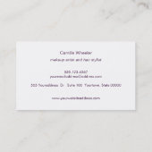 シックなファッションと美しいスタイリスト金ゴールドロゼット紫 名刺 (裏面)