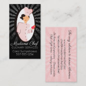 シックなファッションの女性のシェフのケイタリングビジネスカード 名刺 (正面/裏面)