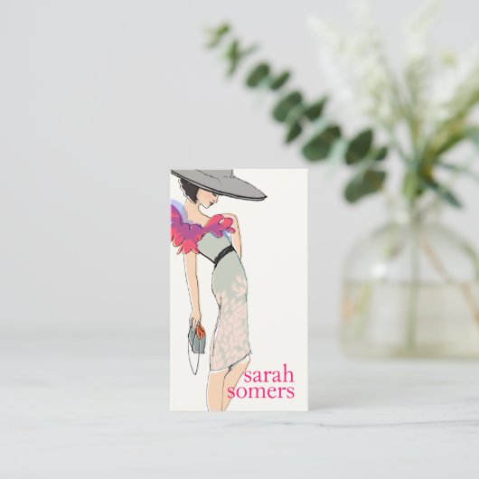 シックなファッションブロガースタイリッシュ、ファッションモデル 名刺 (スタンド正面)