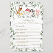 シックなファーム動物の緑のゲストゲームを見つける (正面/裏面)