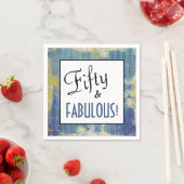 シックなフィフティ&素晴らしい！第50誕生日ブルースパーティー スタンダードカクテルナプキン (インサイチュ)