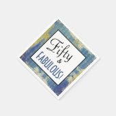 シックなフィフティ&素晴らしい！第50誕生日ブルースパーティー スタンダードカクテルナプキン (角)