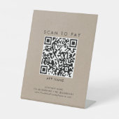 シックなフェイククラフトタイポグラフィビジネススキャンを支払う 台座サイン (正面)