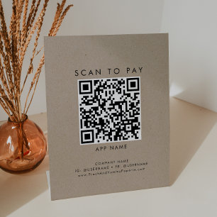 シックなフェイククラフトタイポグラフィビジネススキャンを支払う 台座サイン