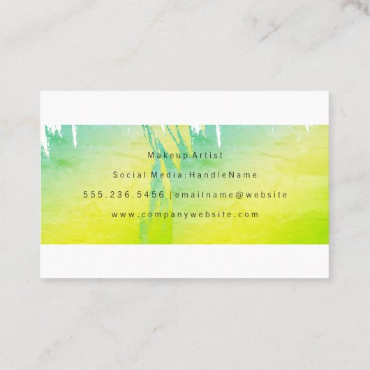 シックなフェイクモノグラムでブラシされた金ゴールド 名刺 (裏面)