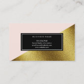 シックなフェイク金ゴールドとピンクの幾何学的カラーブロック 名刺 (裏面)