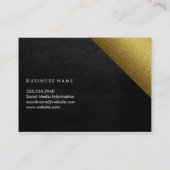 シックなフェイク金ゴールドとレザージオメトリックカラーブロック 名刺 (裏面)