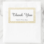 シックなフェイク金ゴールドグリッタートリム – 長方形シール (バッグ)