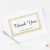 シックなフェイク金ゴールドグリッタートリム – 長方形シール (封筒)