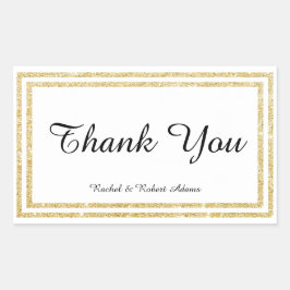 シックなフェイク金ゴールドグリッタートリム – 長方形シール