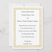 シックなフェイク金ゴールドグリッタートリム – 5x7ウェディング招待 招待状 (正面)