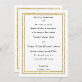 シックなフェイク金ゴールドグリッタートリム – 5x7ウェディング招待 招待状 (正面/裏面)