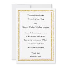 シックなフェイク金ゴールドグリッタートリム – 5x7ウェディング招待