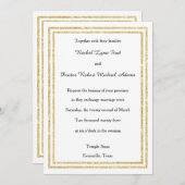 シックなフェイク金ゴールドグリッタートリム – 5x7ウェディング招待 招待状 (正面/裏面)