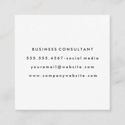 シックなフェイク金ゴールドブラシ付きグラマー スクエア名刺 (裏面)