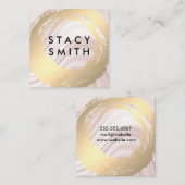 シックなフェイク金ゴールドブラシ付きシルクドレープ スクエア名刺 (正面/裏面)