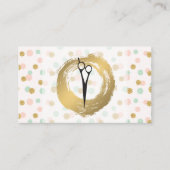 シックなフェイク金ゴールド |グリッター水玉模様 名刺 (正面)