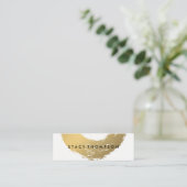 シックなフェイク金ゴールド スキニー名刺 (スタンド正面)