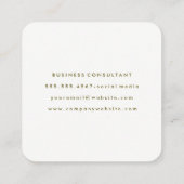 シックなフェイク金ゴールド スクエア名刺 (裏面)