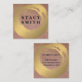 シックなフェイク金ゴールド |テクスチャの背景 スクエア名刺 (正面/裏面)