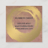 シックなフェイク金ゴールド |テクスチャの背景 スクエア名刺 (裏面)