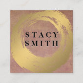 シックなフェイク金ゴールド |テクスチャの背景 スクエア名刺 (正面)