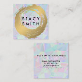 シックなフェイク金ゴールド |レトロの背景 スクエア名刺 (正面/裏面)