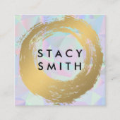 シックなフェイク金ゴールド |レトロの背景 スクエア名刺 (正面)