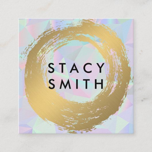 シックなフェイク金ゴールド |レトロの背景 スクエア名刺 (正面)