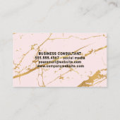 シックなフェイク金ゴールド |大理石金ゴールド 名刺 (裏面)