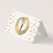 シックなフェイク金ゴールド |水玉模様グリッター 名刺 (正面)