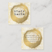 シックなフェイク金ゴールド |金ゴールドテクスチャ スクエア名刺 (正面/裏面)