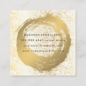 シックなフェイク金ゴールド |金ゴールドテクスチャ スクエア名刺 (裏面)