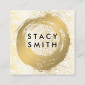 シックなフェイク金ゴールド |金ゴールドテクスチャ スクエア名刺 (正面)