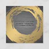 シックなフェイク金ゴールド |金属ブラシ スクエア名刺 (裏面)