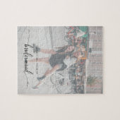 シックなフェイクVellumエフェクト写真の花嫁 ジグソーパズル (横)