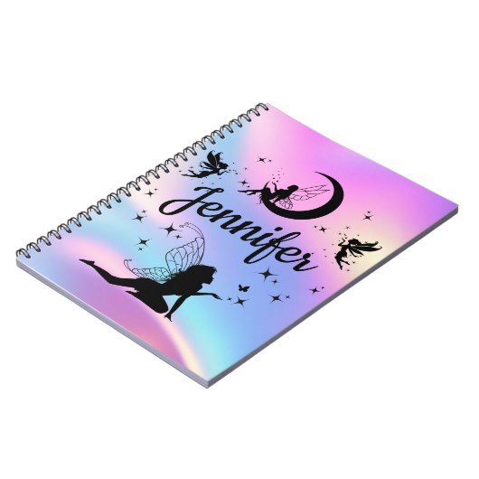 シックなフエレガントロパーソナライズされたックの妖精 ノートブック (左側)