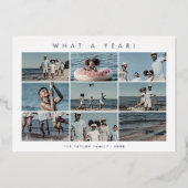 シックなフォイルとは年10フォトコラージクリスマス 箔シーズンカード (正面)