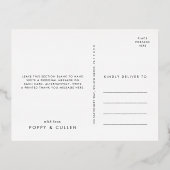 シックなフォイルと明るい結婚したクリスマスありがとう 箔シーズンポストカード (裏面)