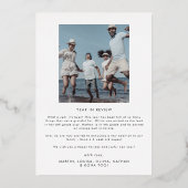 シックなフォイル幸せな休日の年レビュー5写真 箔シーズンカード (裏面)