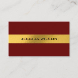 シックなフォイル金ゴールドフレームレッドビジネスカード 名刺