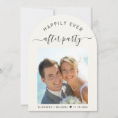 シックなフォトアーチクリームウェディングレセプション 招待状 (正面)