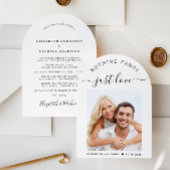 シックなフォトアーチ式レセプション 招待状