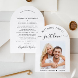 シックなフォトアーチ式レセプション 招待状