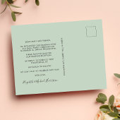 シックなフォトウェディングレセプション日付を保存 案内ポストカード