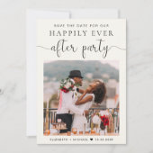 シックなフォトクリームウェディングレセプション日付を保存 案内状 (正面)