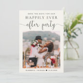 シックなフォトクリームウェディングレセプション日付を保存 案内状 (スタンド正面)